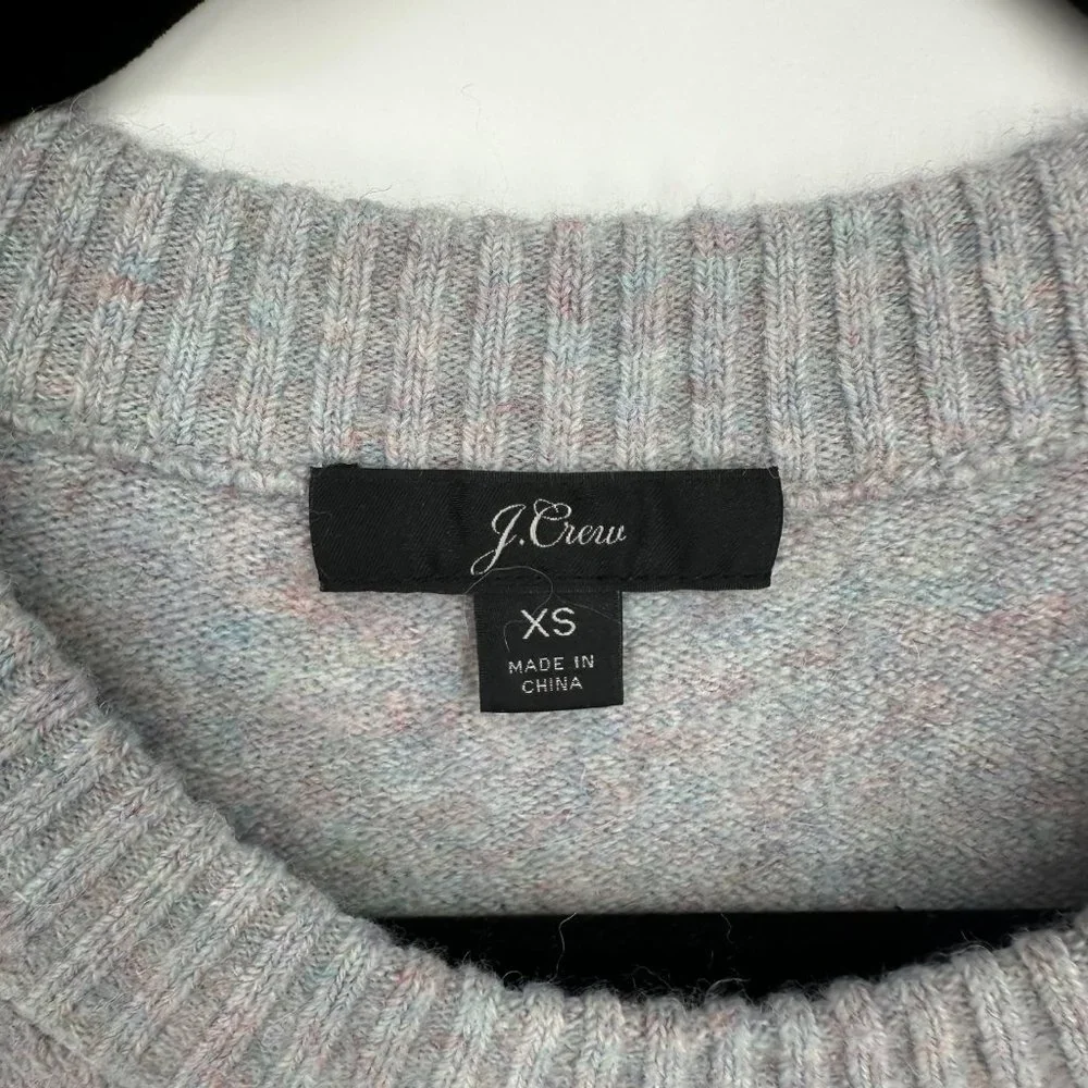 J.Crew Button Detail Crewneck Sweater Gray Supersoft Alpaca Blend‎ XS